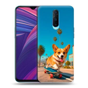 Силиконовый чехол на OPPO RX17 Pro с принтом Корги на скейте Силиконовый чехол на OPPO RX17 Pro с принтом Корги на скейте