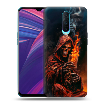 Силиконовый чехол на OPPO RX17 Pro с принтом Скелет и карты Силиконовый чехол на OPPO RX17 Pro с принтом Скелет и карты