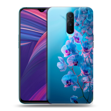 Силиконовый чехол на OPPO RX17 Pro с принтом голубые орхидеи Силиконовый чехол на OPPO RX17 Pro с принтом голубые орхидеи