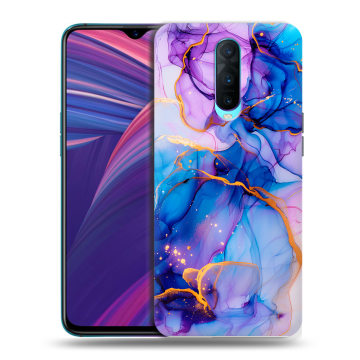 Силиконовый чехол на OPPO RX17 Pro с принтом синий мрамор Силиконовый чехол на OPPO RX17 Pro с принтом синий мрамор