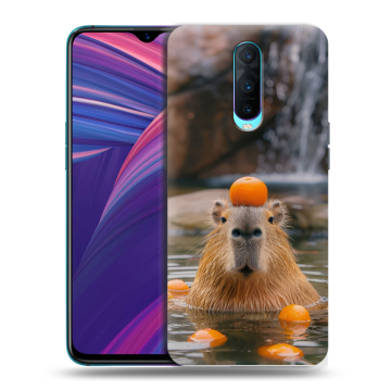 Силиконовый чехол на OPPO RX17 Pro с принтом Капибара с апельсином Силиконовый чехол на OPPO RX17 Pro с принтом Капибара с апельсином