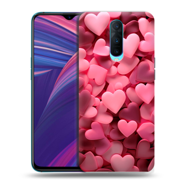 Силиконовый чехол на OPPO RX17 Pro с принтом розовые сердечки Силиконовый чехол на OPPO RX17 Pro с принтом розовые сердечки