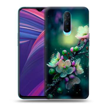 Силиконовый чехол на OPPO RX17 Pro с принтом Цветы и мрамор Силиконовый чехол на OPPO RX17 Pro с принтом Цветы и мрамор