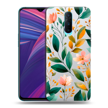 Силиконовый чехол на OPPO RX17 Pro с принтом Цветы паттерн Силиконовый чехол на OPPO RX17 Pro с принтом Цветы паттерн