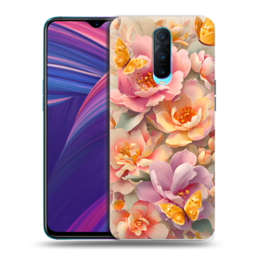 Силиконовый чехол на OPPO RX17 Pro с принтом Цветы и бабочки Силиконовый чехол на OPPO RX17 Pro с принтом Цветы и бабочки