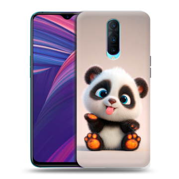 Силиконовый чехол на OPPO RX17 Pro с принтом милая панда Силиконовый чехол на OPPO RX17 Pro с принтом милая панда