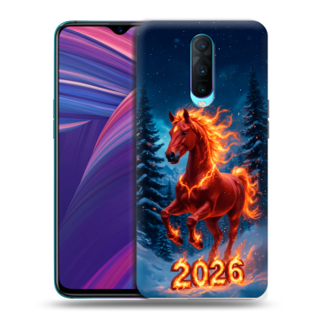 Силиконовый чехол на OPPO RX17 Pro с принтом Новый год коня Силиконовый чехол на OPPO RX17 Pro с принтом Новый год коня