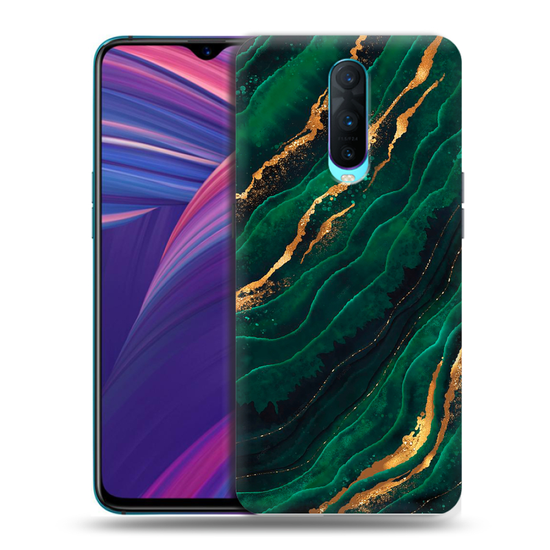Силиконовый чехол на OPPO RX17 Pro с принтом Мрамор зеленое золото Силиконовый чехол на OPPO RX17 Pro с принтом Мрамор зеленое золото