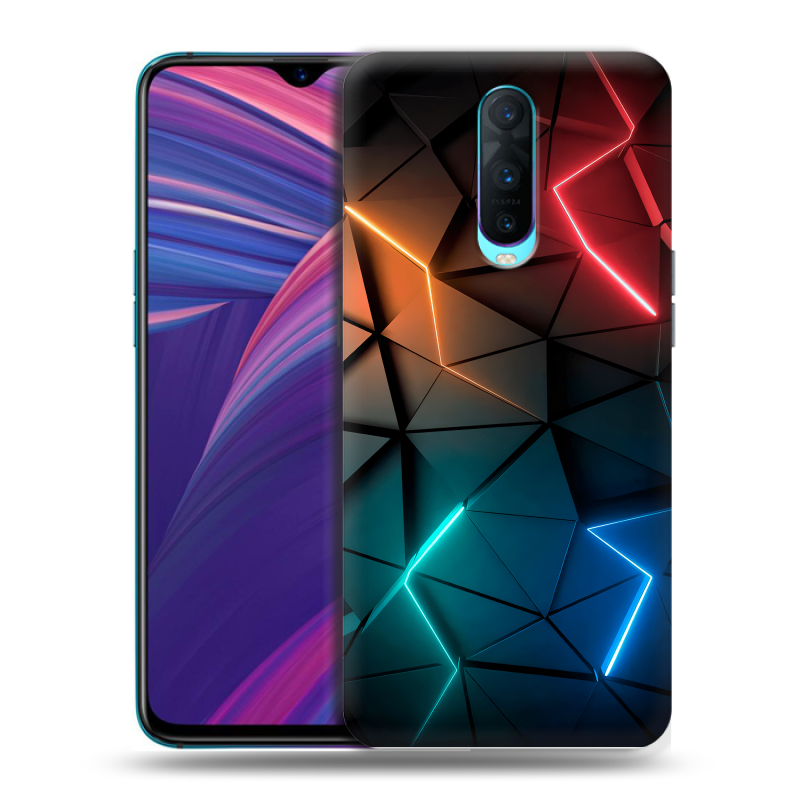 Пластиковый чехол на OPPO RX17 Pro с принтом Абстракция неон Пластиковый чехол на OPPO RX17 Pro с принтом Абстракция неон
