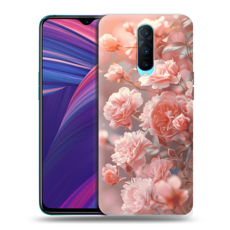 Силиконовый чехол на OPPO RX17 Pro с принтом Розовые розы Силиконовый чехол на OPPO RX17 Pro с принтом Розовые розы