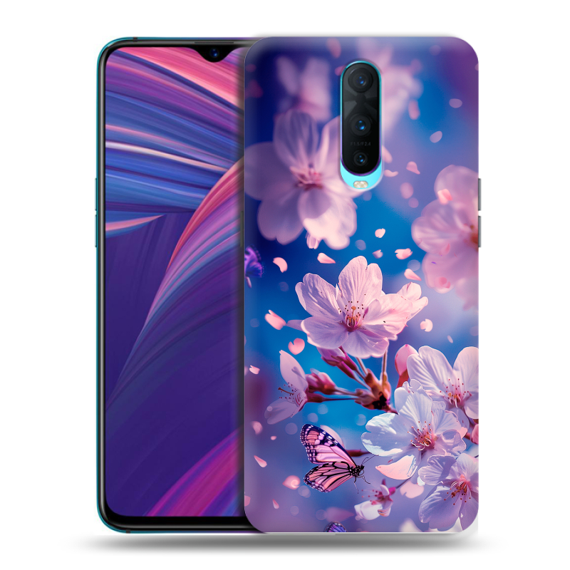 Силиконовый чехол на OPPO RX17 Pro с принтом цветы бабочки Силиконовый чехол на OPPO RX17 Pro с принтом цветы бабочки