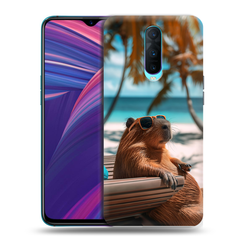 Пластиковый чехол на OPPO RX17 Pro с принтом Капибара Пластиковый чехол на OPPO RX17 Pro с принтом Капибара