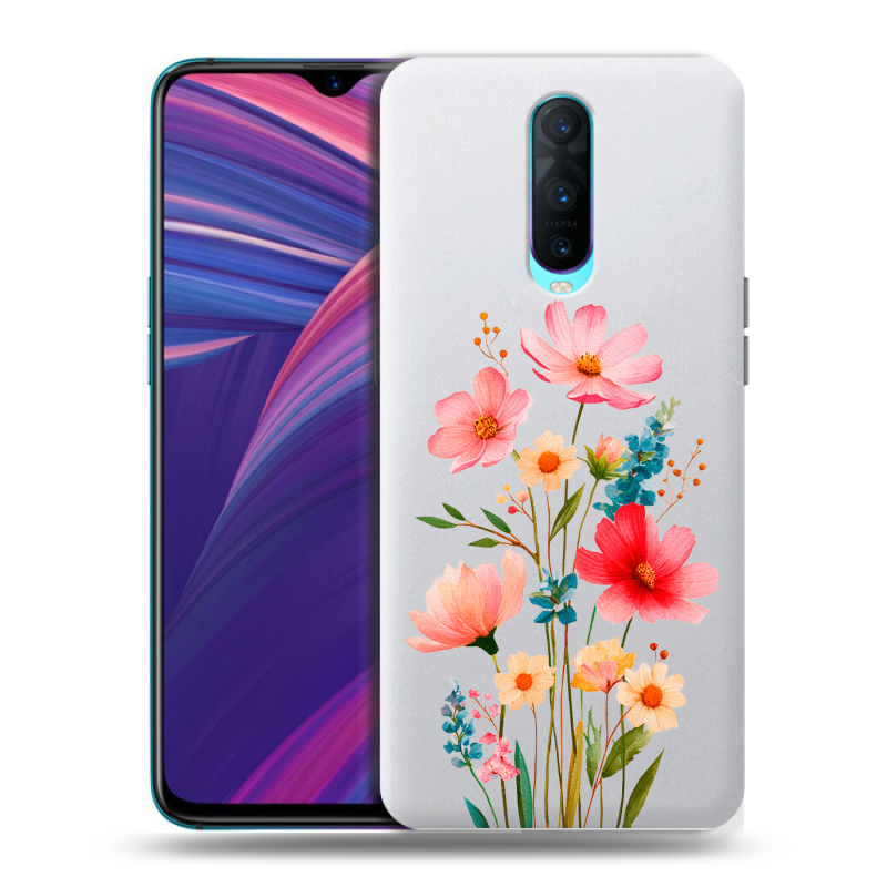 Силиконовый чехол на OPPO RX17 Pro с принтом Цветы Силиконовый чехол на OPPO RX17 Pro с принтом Цветы