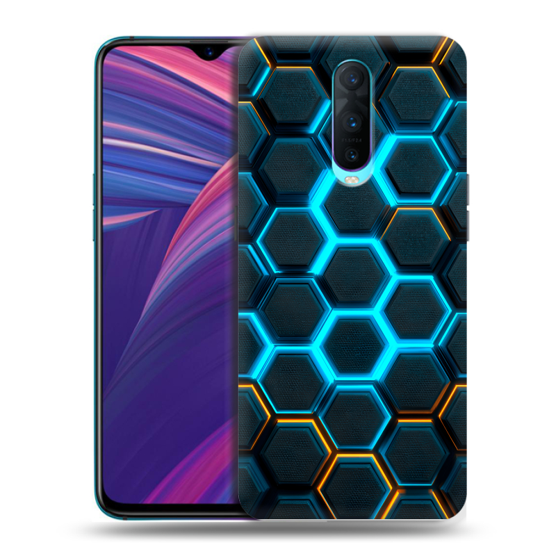 Силиконовый чехол на OPPO RX17 Pro с принтом Неоновые соты Силиконовый чехол на OPPO RX17 Pro с принтом Неоновые соты