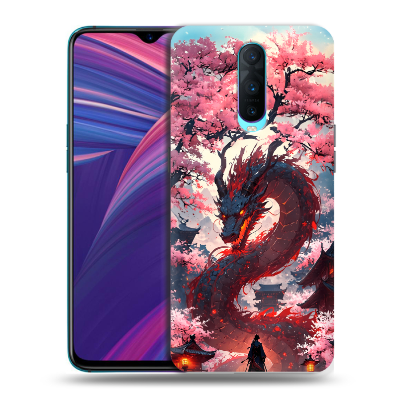 Силиконовый чехол на OPPO RX17 Pro с принтом Дракон Японский Силиконовый чехол на OPPO RX17 Pro с принтом Дракон Японский