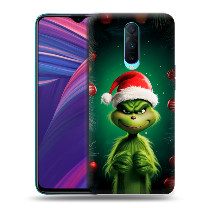 Пластиковый чехол на OPPO RX17 Pro с принтом Гринч Новый год Рождество Пластиковый чехол на OPPO RX17 Pro с принтом Гринч Новый год Рождество
