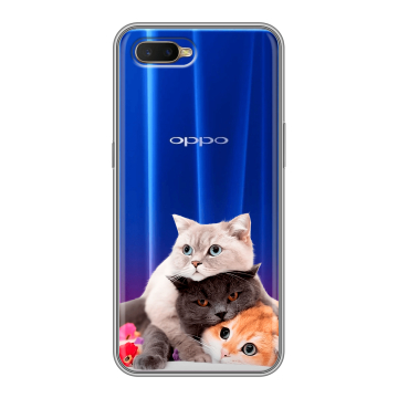 Силиконовый чехол на OPPO RX17 Neo с принтом Кошки Силиконовый чехол на OPPO RX17 Neo с принтом Кошки
