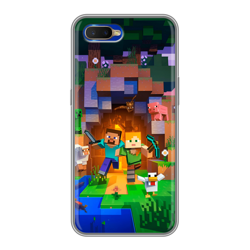 Силиконовый чехол на OPPO RX17 Neo с принтом Майнкрафт Minecraft Силиконовый чехол на OPPO RX17 Neo с принтом Майнкрафт Minecraft