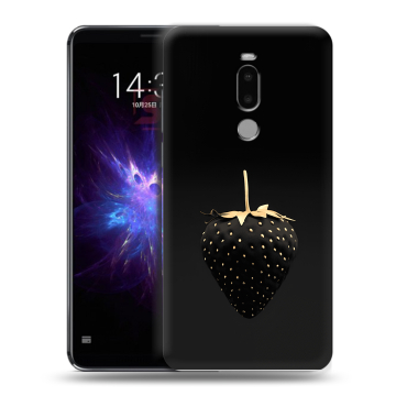 Силиконовый чехол на Meizu Note 8 с принтом Черная клубника