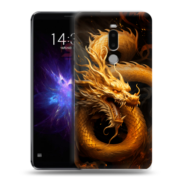 Силиконовый чехол на Meizu Note 8 с принтом Золотой дракон Силиконовый чехол на Meizu Note 8 с принтом Золотой дракон