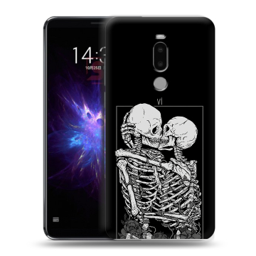 Силиконовый чехол на Meizu Note 8 с принтом Поцелуй скелетов Силиконовый чехол на Meizu Note 8 с принтом Поцелуй скелетов