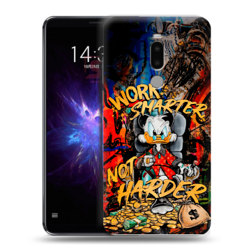 Силиконовый чехол на Meizu Note 8 с принтом Дональд Дак Деньги