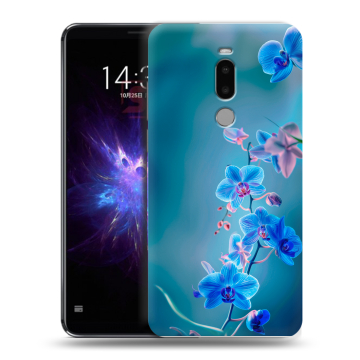 Силиконовый чехол на Meizu Note 8 с принтом Голубые цветы Силиконовый чехол на Meizu Note 8 с принтом Голубые цветы