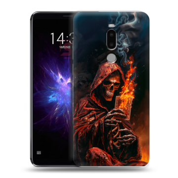 Силиконовый чехол на Meizu Note 8 с принтом Скелет и карты Силиконовый чехол на Meizu Note 8 с принтом Скелет и карты