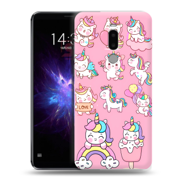 Силиконовый чехол на Meizu Note 8 с принтом Единороги и радуга Силиконовый чехол на Meizu Note 8 с принтом Единороги и радуга