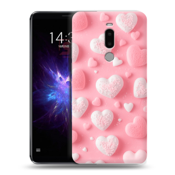 Силиконовый чехол на Meizu Note 8 с принтом Сердечки