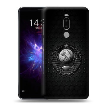 Силиконовый чехол на Meizu Note 8 с принтом Герб Флаг СССР