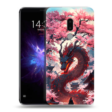 Силиконовый чехол на Meizu Note 8 с принтом Дракон Японский Силиконовый чехол на Meizu Note 8 с принтом Дракон Японский