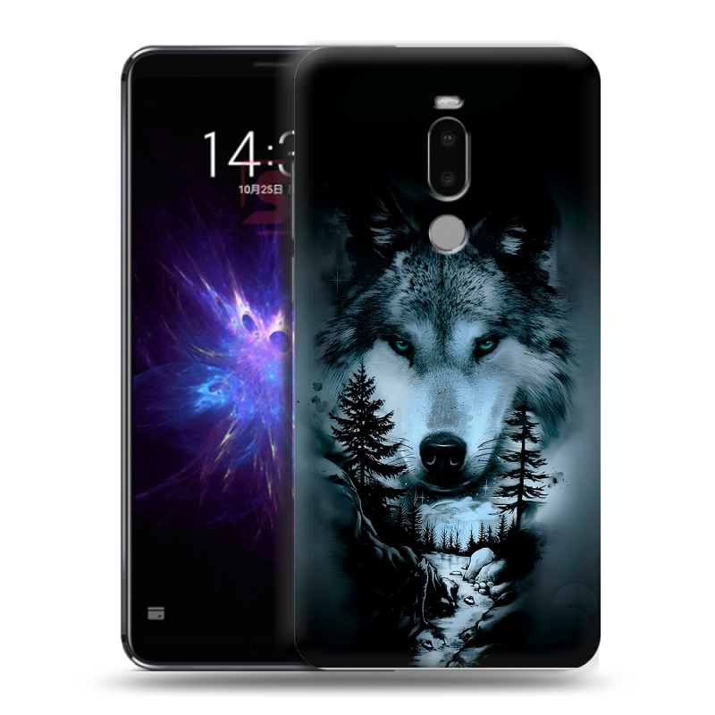 Силиконовый противоударный чехол на Meizu Note 8 с принтом Лесной волк Силиконовый противоударный чехол на Meizu Note 8 с принтом Лесной волк