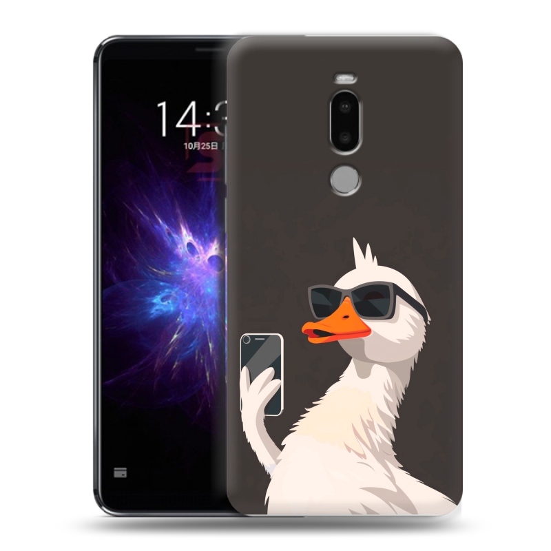 Силиконовый противоударный чехол на Meizu Note 8 с принтом утка в очках Силиконовый противоударный чехол на Meizu Note 8 с принтом утка в очках