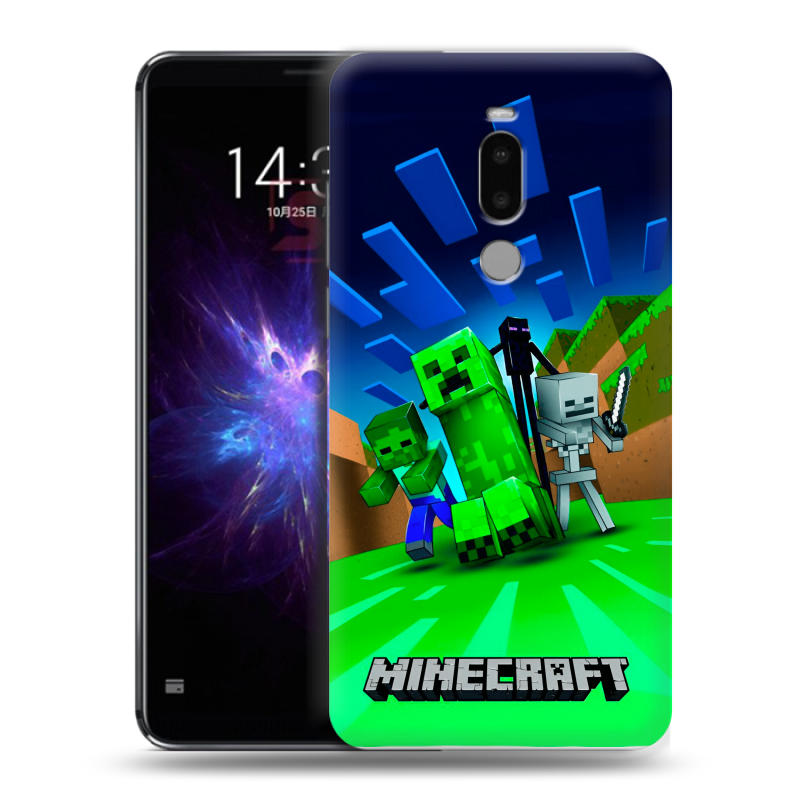 Силиконовый противоударный чехол на Meizu Note 8 с принтом Майнкрафт Силиконовый противоударный чехол на Meizu Note 8 с принтом Майнкрафт