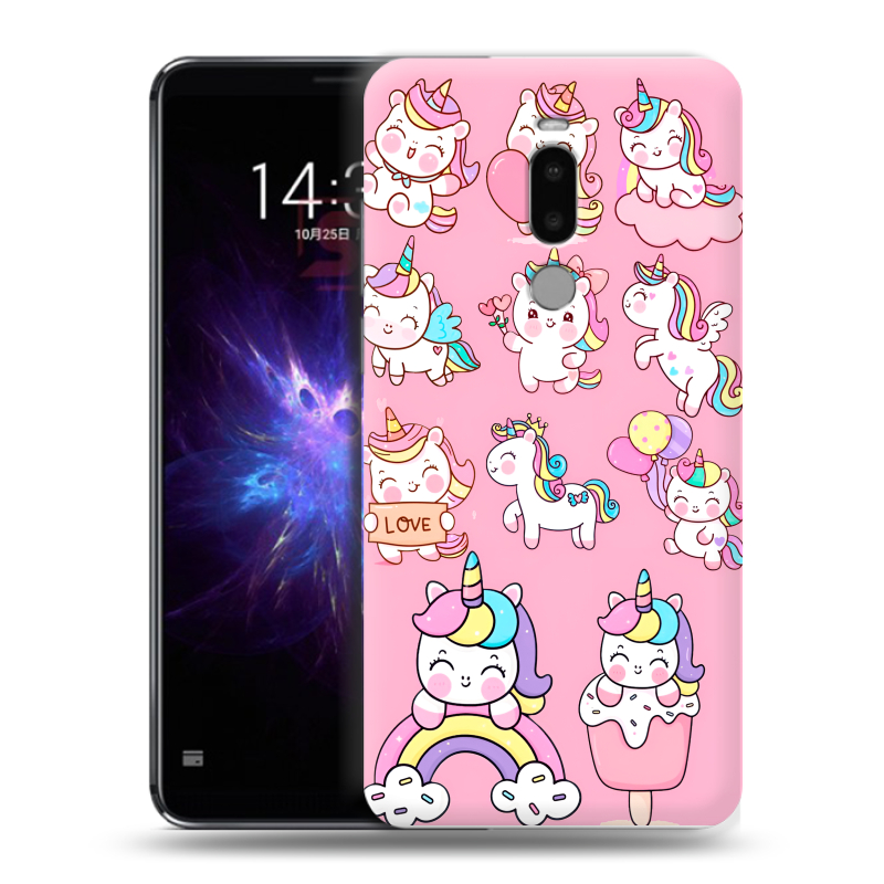 Силиконовый чехол на Meizu Note 8 с принтом Единороги и радуга Силиконовый чехол на Meizu Note 8 с принтом Единороги и радуга