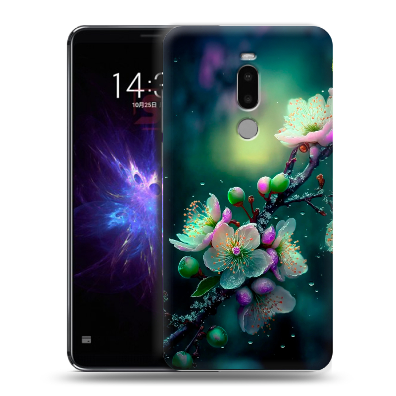 Силиконовый чехол на Meizu Note 8 с принтом Цветы и мрамор Силиконовый чехол на Meizu Note 8 с принтом Цветы и мрамор