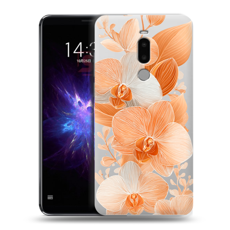Силиконовый противоударный чехол на Meizu Note 8 с принтом Бежевые цветы Силиконовый противоударный чехол на Meizu Note 8 с принтом Бежевые цветы