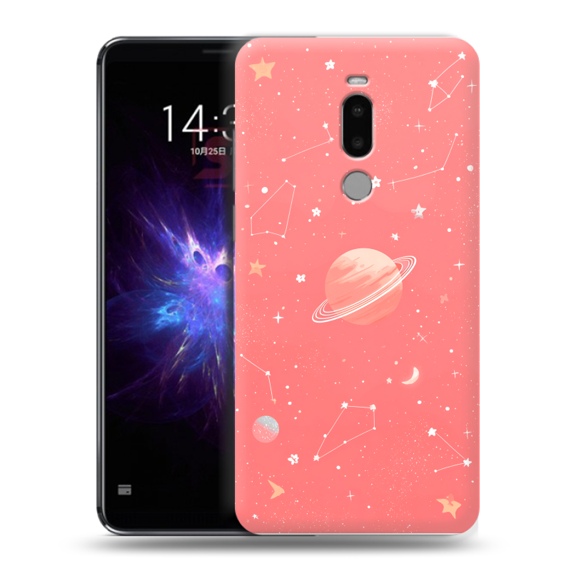 Силиконовый противоударный чехол на Meizu Note 8 с принтом Розовый космос Силиконовый противоударный чехол на Meizu Note 8 с принтом Розовый космос