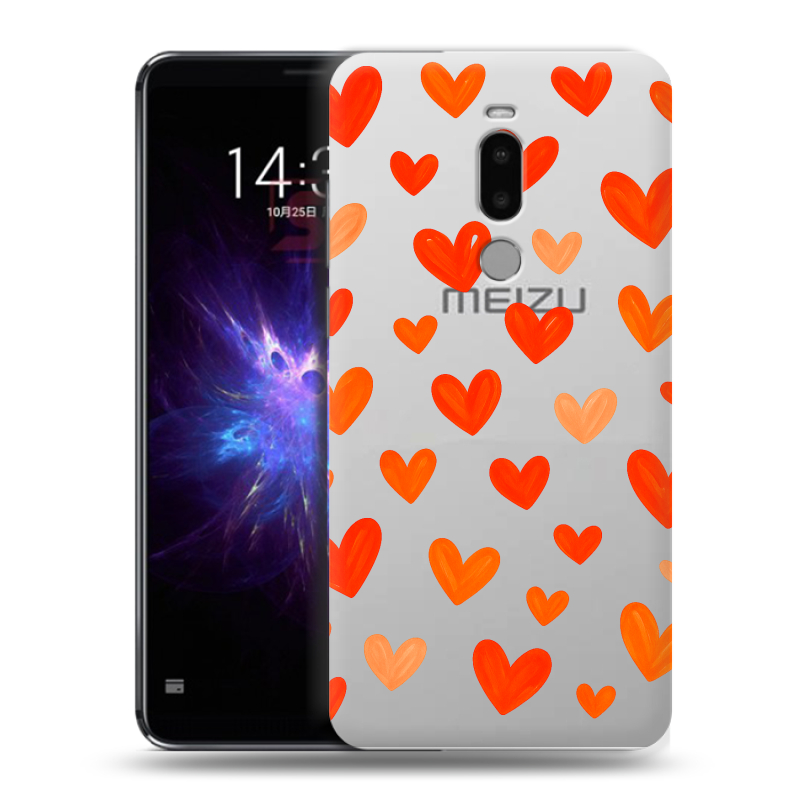 Силиконовый чехол на Meizu Note 8 с принтом Сердечки Силиконовый чехол на Meizu Note 8 с принтом Сердечки