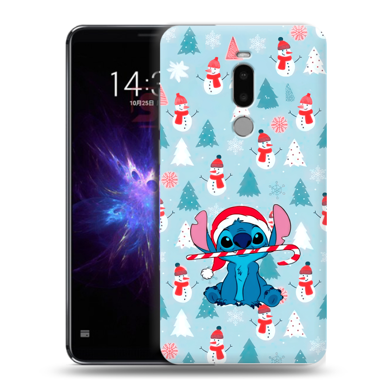Силиконовый противоударный чехол на Meizu Note 8 с принтом Стич Новый год Силиконовый противоударный чехол на Meizu Note 8 с принтом Стич Новый год