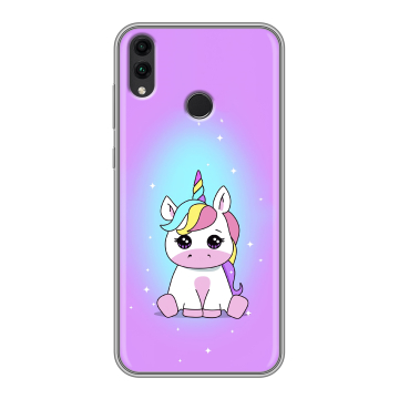 Силиконовый чехол на Huawei Honor 8C с принтом Единорог Силиконовый чехол на Huawei Honor 8C с принтом Единорог