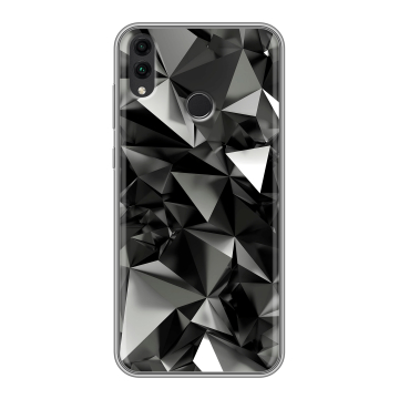 Силиконовый чехол на Huawei Honor 8C с принтом Черные кристаллы Силиконовый чехол на Huawei Honor 8C с принтом Черные кристаллы