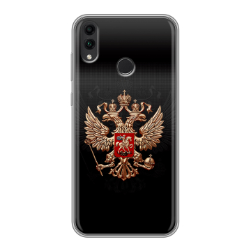 Силиконовый чехол на Huawei Honor 8C с принтом Герб России Силиконовый чехол на Huawei Honor 8C с принтом Герб России