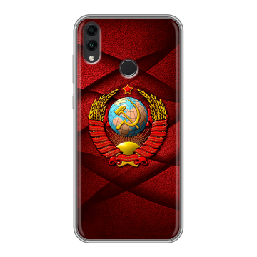 Силиконовый чехол на Huawei Honor 8C с принтом Герб СССР Силиконовый чехол на Huawei Honor 8C с принтом Герб СССР