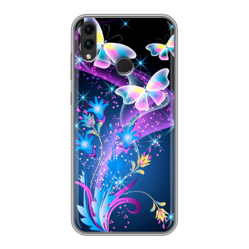 Силиконовый чехол на Huawei Honor 8C с принтом Бабочки Силиконовый чехол на Huawei Honor 8C с принтом Бабочки