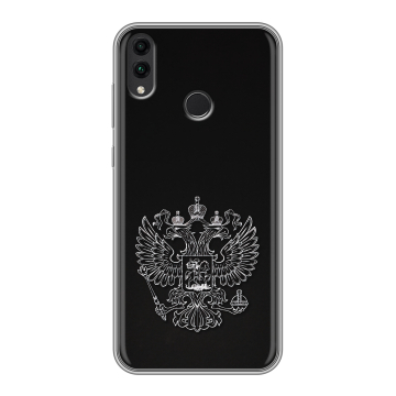 Силиконовый чехол на Huawei Honor 8C с принтом Герб России Силиконовый чехол на Huawei Honor 8C с принтом Герб России