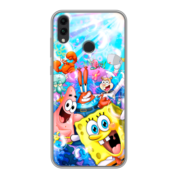 Силиконовый чехол на Huawei Honor 8C с принтом спанчбоб спанч боб Силиконовый чехол на Huawei Honor 8C с принтом спанчбоб спанч боб