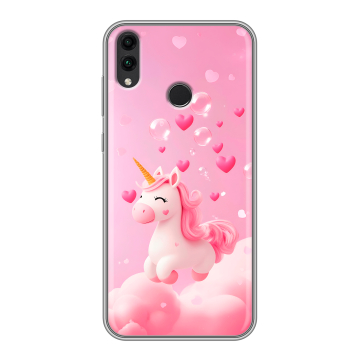 Силиконовый чехол на Huawei Honor 8C с принтом Единорог Силиконовый чехол на Huawei Honor 8C с принтом Единорог