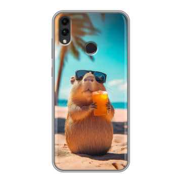 Силиконовый чехол на Huawei Honor 8C с принтом Капибара Силиконовый чехол на Huawei Honor 8C с принтом Капибара